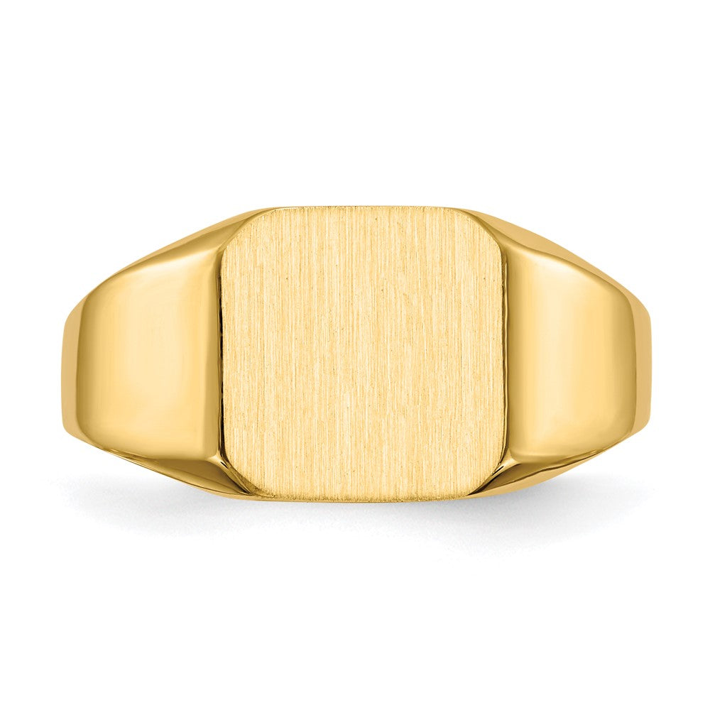 14K Yellow Gold 11.0x11.0mm Open Back Mens Signet Ring