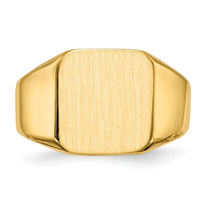 10K Yellow Gold 10Ky 13.0X12.5mm Open Back Men'S Signet Ring