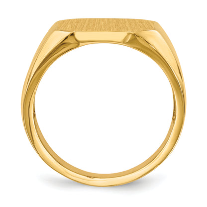 14K Yellow Gold 17.0x15.0mm Open Back Mens Signet Ring