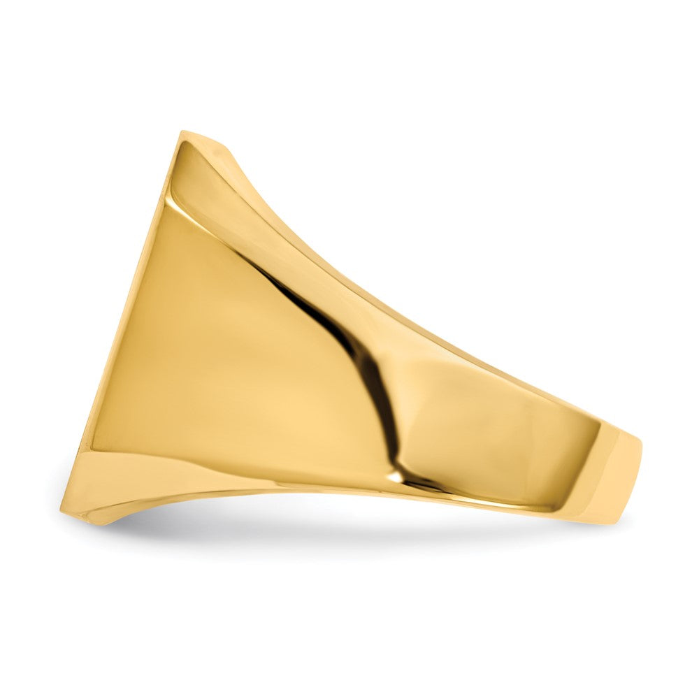 14K Yellow Gold 17.0x15.0mm Open Back Mens Signet Ring