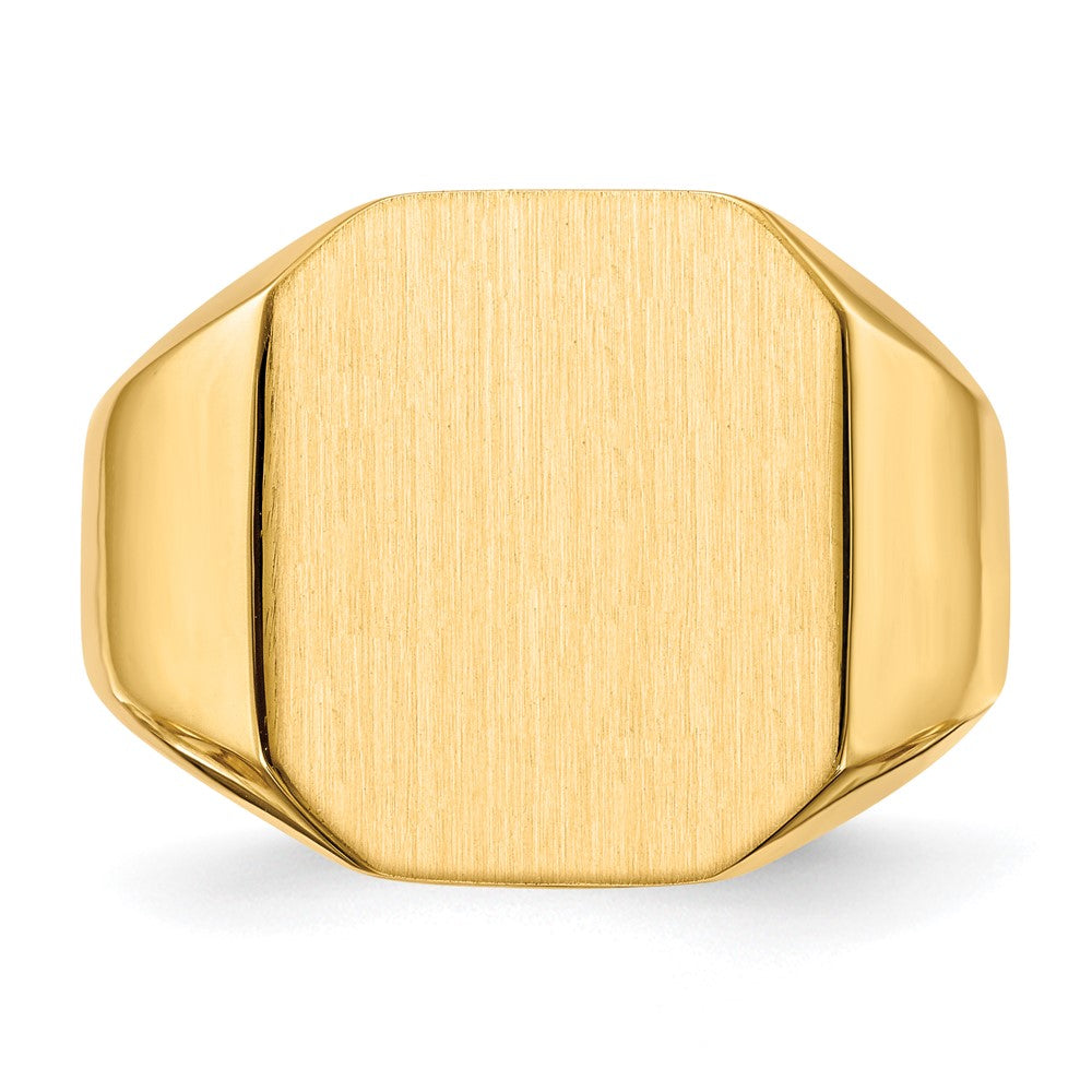 14K Yellow Gold 17.0x15.0mm Open Back Mens Signet Ring
