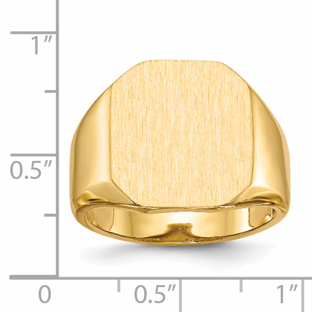 14K Yellow Gold 17.0x15.0mm Open Back Mens Signet Ring