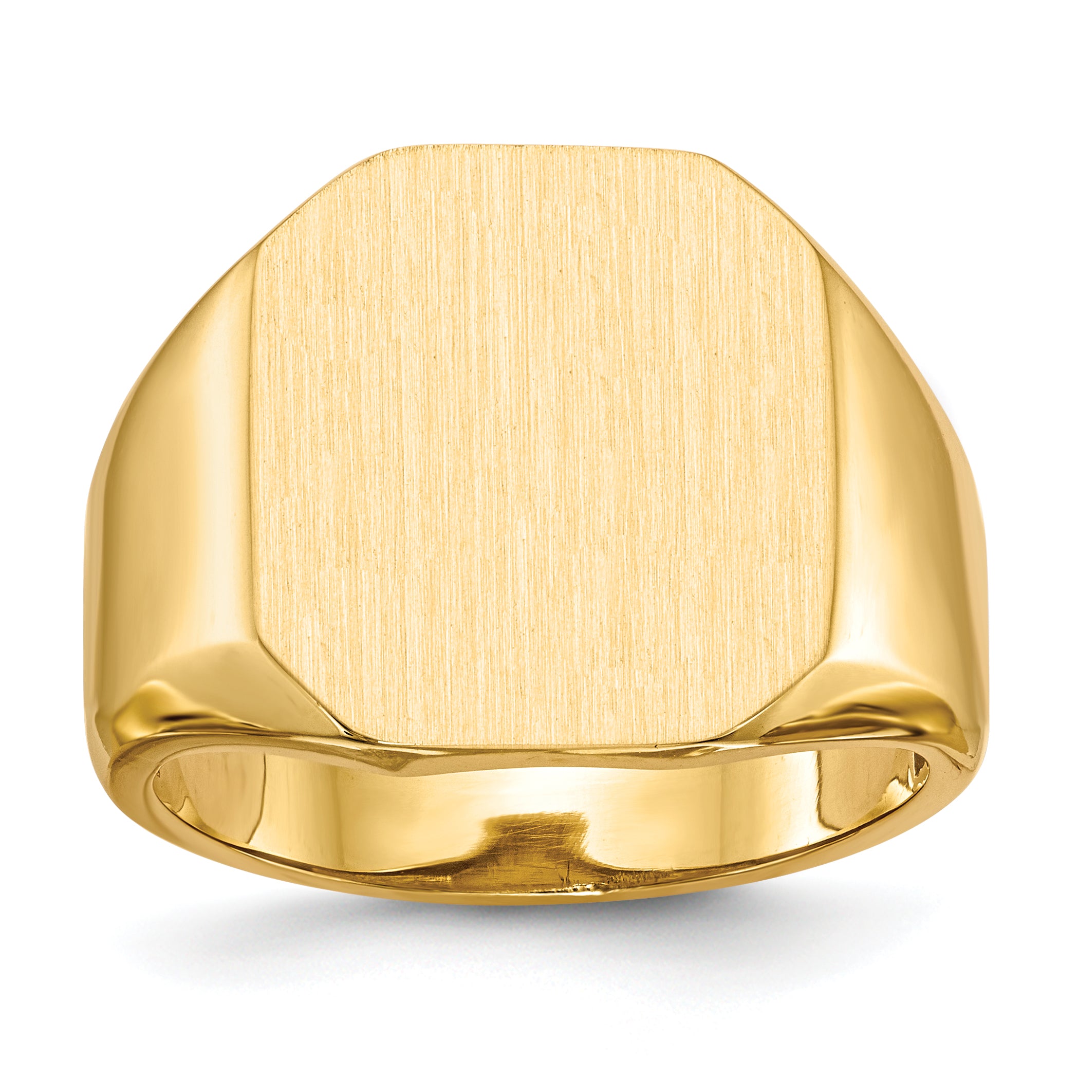 14K Yellow Gold 17.0x15.0mm Open Back Mens Signet Ring