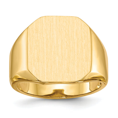 14K Yellow Gold 17.0x15.0mm Open Back Mens Signet Ring