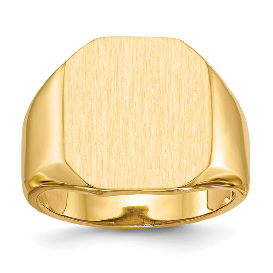 14K Yellow Gold 17.0x15.0mm Open Back Mens Signet Ring