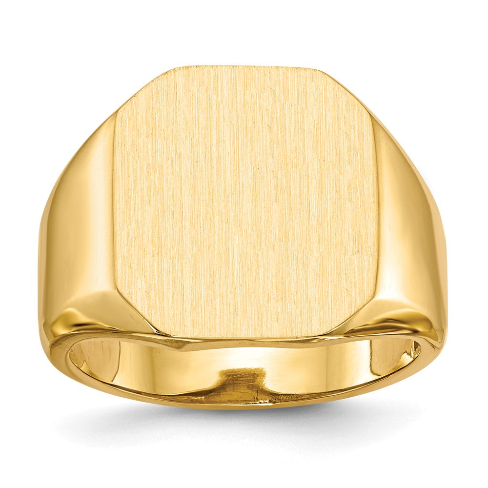 14K Yellow Gold 17.0x15.0mm Open Back Mens Signet Ring