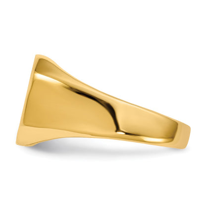 14K Yellow Gold 12.5x11.0mm Closed Back Signet Ring