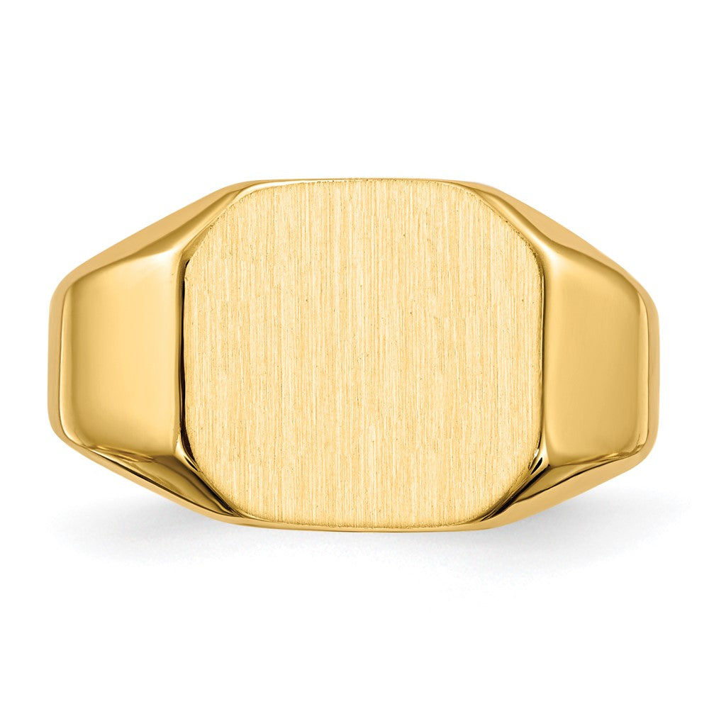 14K Yellow Gold 12.5x11.0mm Closed Back Signet Ring