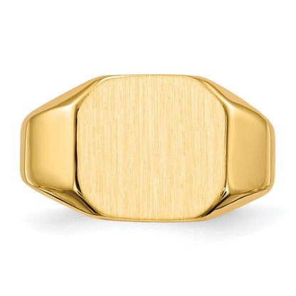 14K Yellow Gold 12.5x11.0mm Closed Back Signet Ring