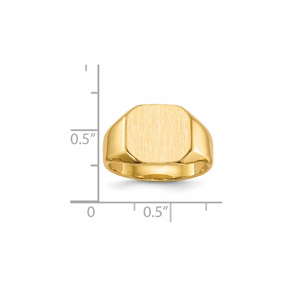 14K Yellow Gold 12.5x11.0mm Closed Back Signet Ring