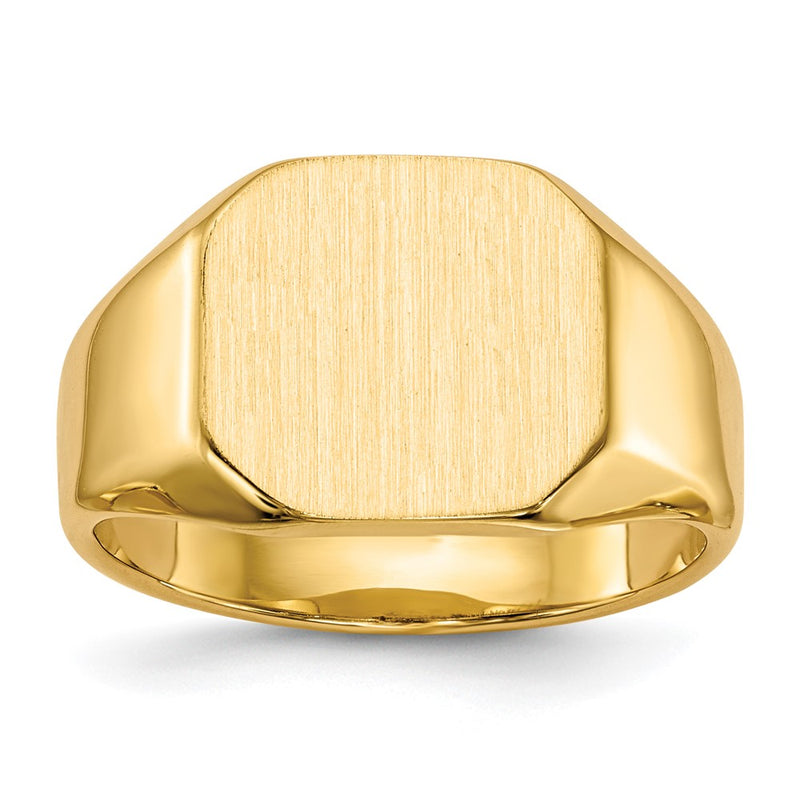 14K Yellow Gold 12.5x11.0mm Closed Back Signet Ring