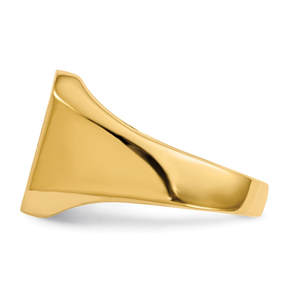 14K Yellow Gold 13.0x14.0mm Closed Back Men's Signet Ring