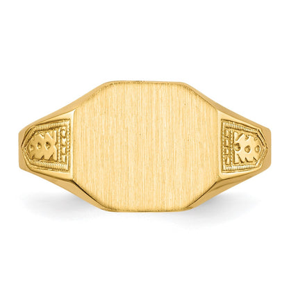 14K Yellow Gold 9.0x11.0mm Open Back Signet Ring
