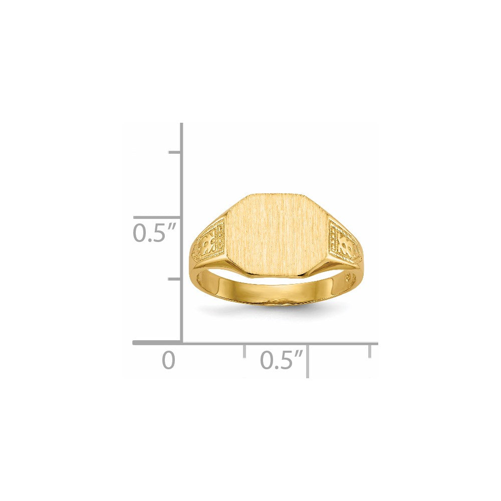 14K Yellow Gold 9.0x11.0mm Open Back Signet Ring