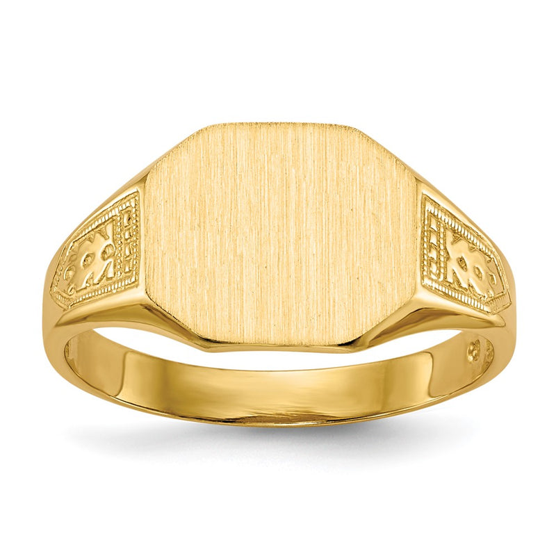 14K Yellow Gold 9.0x11.0mm Open Back Signet Ring