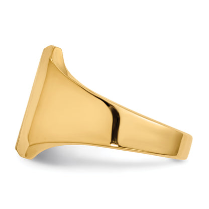 10K Yellow Gold 10Ky 15.0X12.5mm Closed Back Men'S Signet Ring