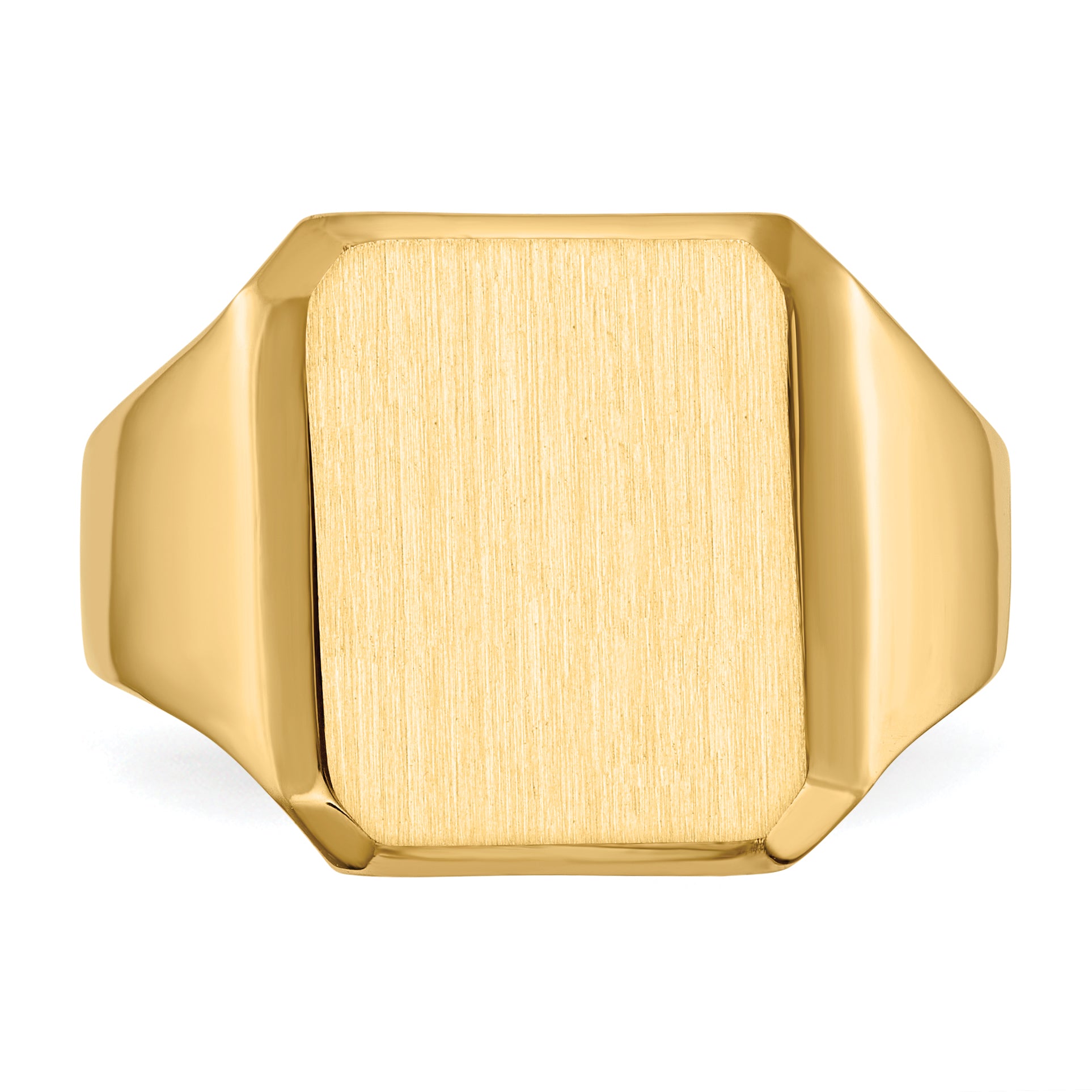 10K Yellow Gold 10Ky 15.0X12.5mm Closed Back Men'S Signet Ring
