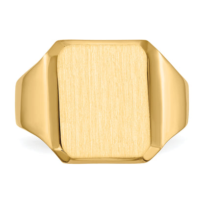 10K Yellow Gold 10Ky 15.0X12.5mm Closed Back Men'S Signet Ring