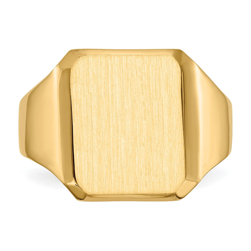 10K Yellow Gold 10Ky 15.0X12.5mm Closed Back Men'S Signet Ring