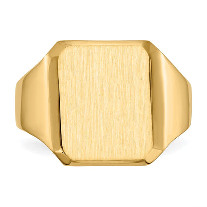 10K Yellow Gold 10Ky 15.0X12.5mm Closed Back Men'S Signet Ring