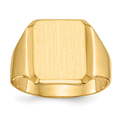 10K Yellow Gold 10Ky 15.0X12.5mm Closed Back Men'S Signet Ring