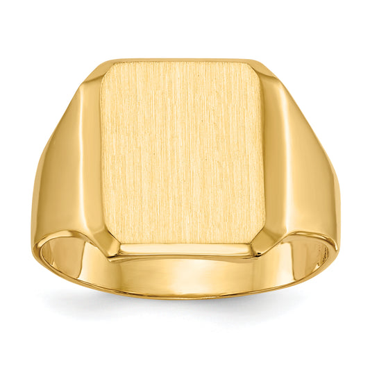 10K Yellow Gold 10Ky 15.0X12.5mm Closed Back Men'S Signet Ring