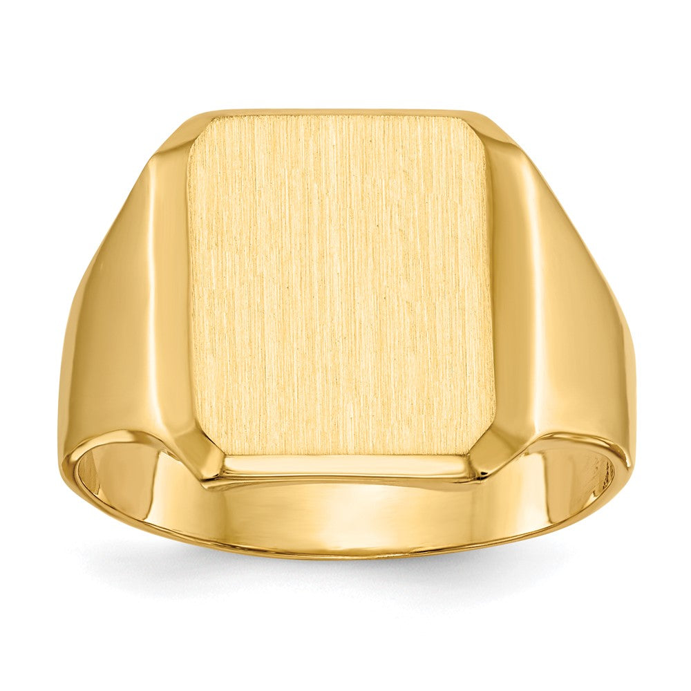 10K Yellow Gold 10Ky 15.0X12.5mm Closed Back Men'S Signet Ring