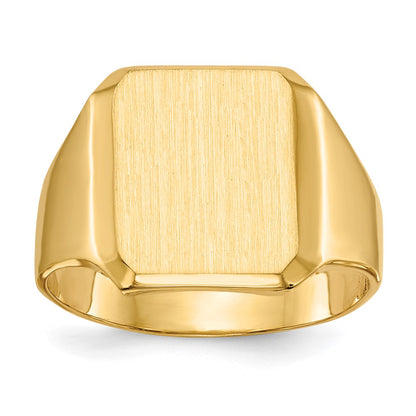 10K Yellow Gold 10Ky 15.0X12.5mm Closed Back Men'S Signet Ring