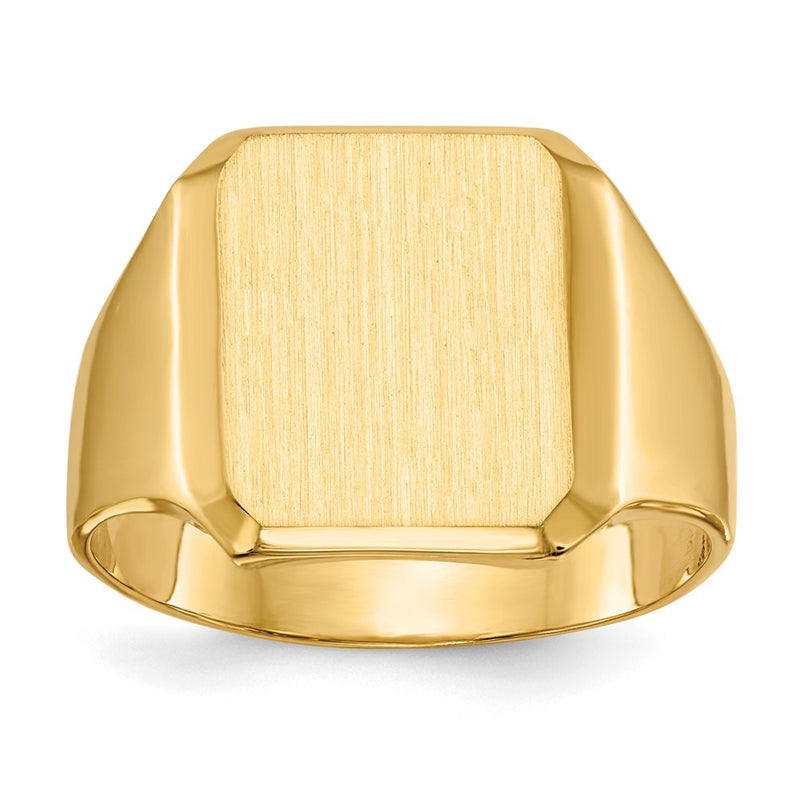 10K Yellow Gold 10Ky 15.0X12.5mm Closed Back Men'S Signet Ring