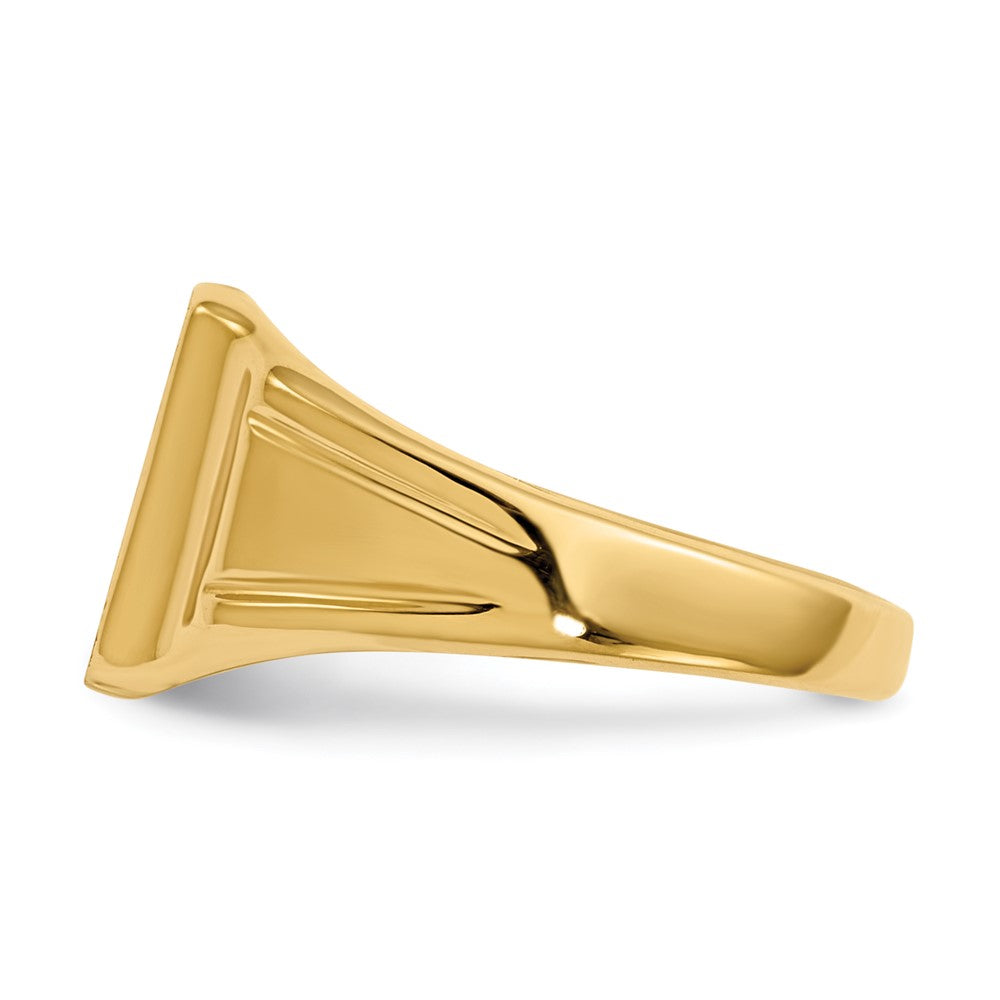 10K Yellow Gold 7.5X9mm Closed Back Signet Ring