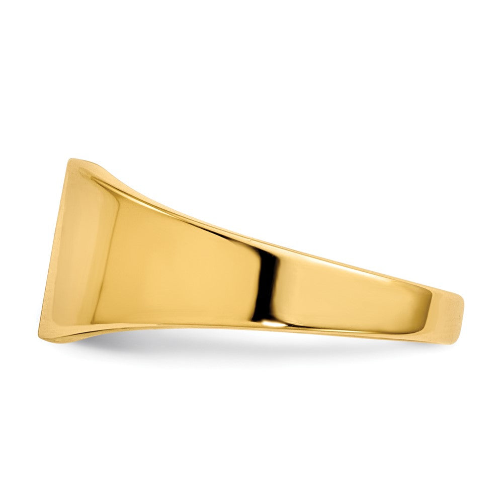 14K Yellow Gold 8.0x7.0mm Closed Back Signet Ring