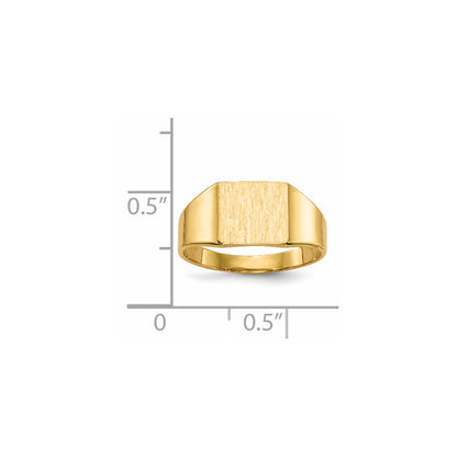 14K Yellow Gold 8.0x7.0mm Closed Back Signet Ring