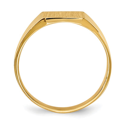 14K Yellow Gold 9.0x8.5mm Closed Back Signet Ring