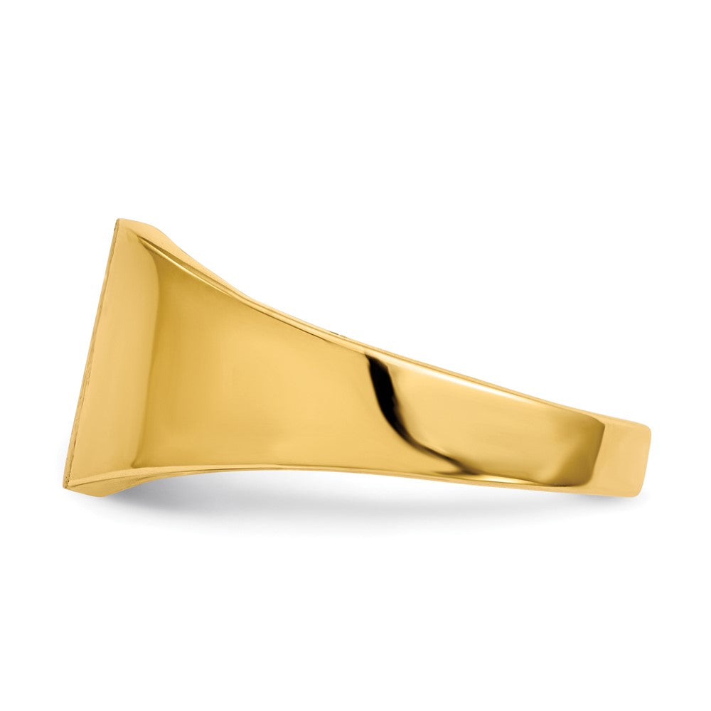 14K Yellow Gold 9.0x8.5mm Closed Back Signet Ring