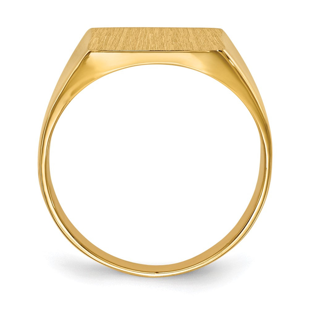 14K Yellow Gold 13.0x12.0mm Closed Back Mens Signet Ring