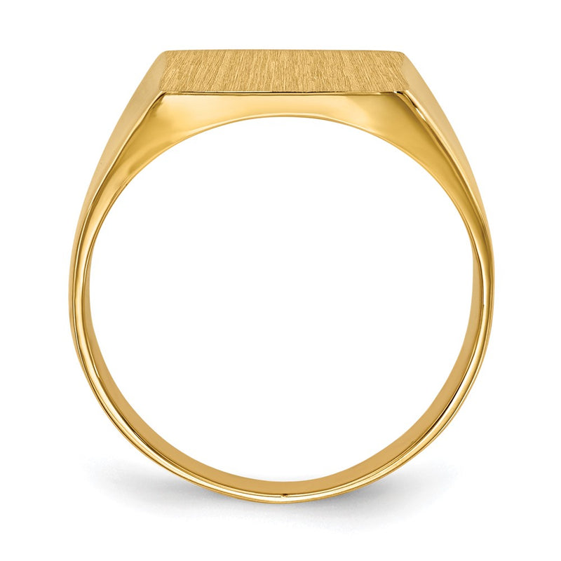 14K Yellow Gold 13.0x12.0mm Closed Back Mens Signet Ring