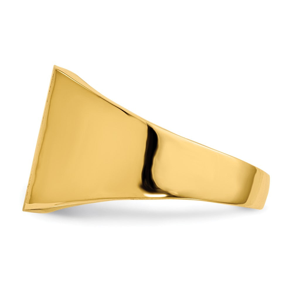 14K Yellow Gold 13.0x12.0mm Closed Back Mens Signet Ring