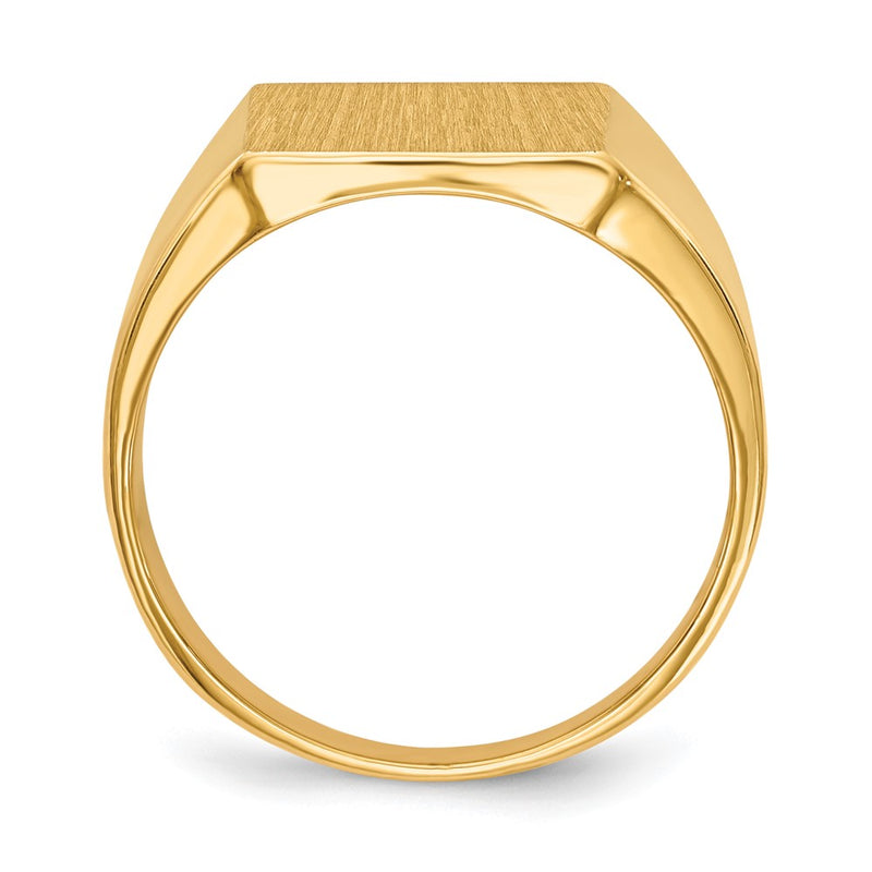 14K Yellow Gold 15.0x13.5mm Closed Back Mens Signet Ring