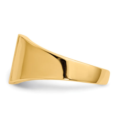 14K Yellow Gold 9.0x8.5mm Open Back Signet Ring