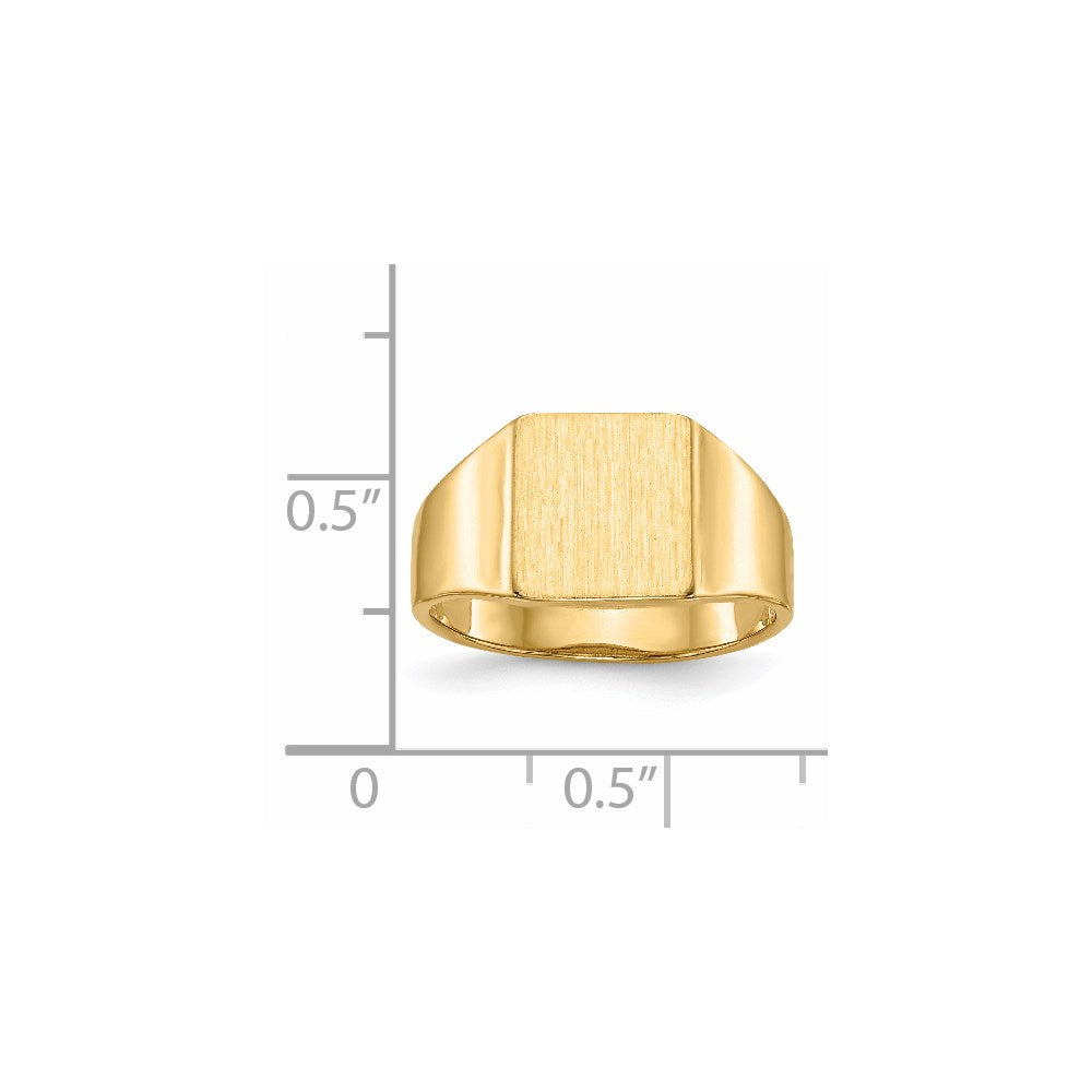 14K Yellow Gold 9.0x8.5mm Open Back Signet Ring
