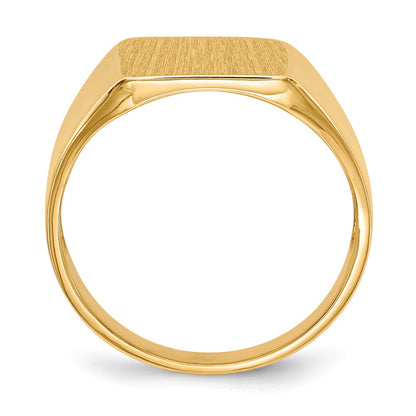 14K Yellow Gold 11.5x11.0mm Open Back Signet Ring