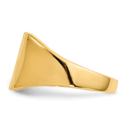 14K Yellow Gold 11.5x11.0mm Open Back Signet Ring