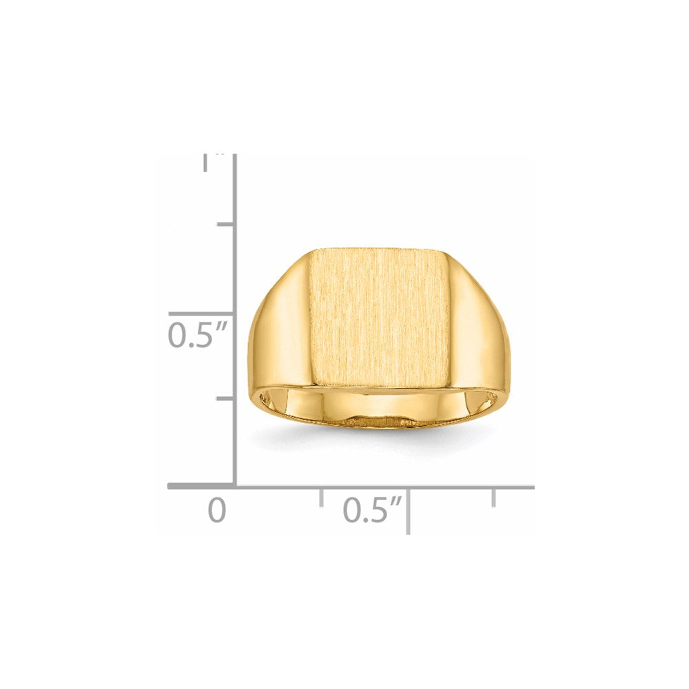 14K Yellow Gold 11.5x11.0mm Open Back Signet Ring