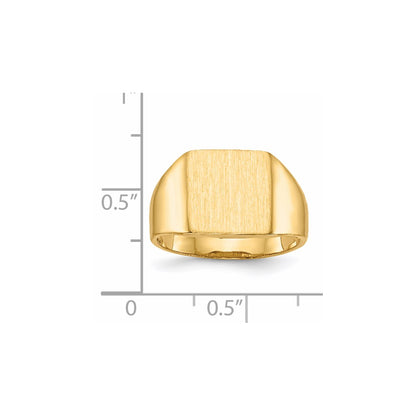 14K Yellow Gold 11.5x11.0mm Open Back Signet Ring