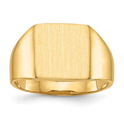 14K Yellow Gold 11.5x11.0mm Open Back Signet Ring