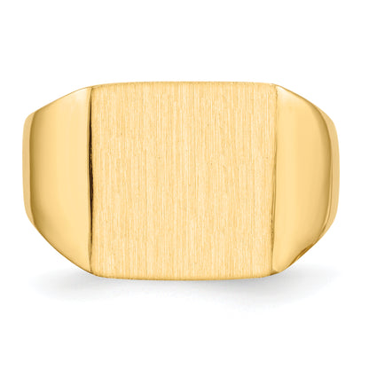 10K Yellow Gold 10Ky 13.0X13.0mm Open Back Men'S Signet Ring