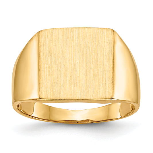 10K Yellow Gold 10Ky 13.0X13.0mm Open Back Men'S Signet Ring