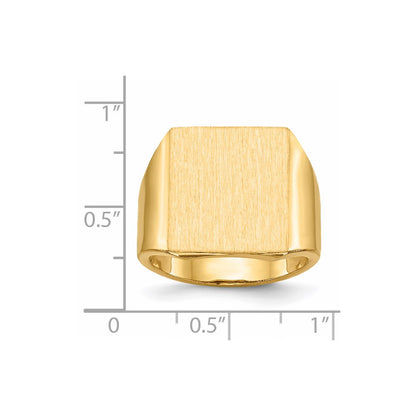 14K Yellow Gold 17.5x15.0mm Open Back Mens Signet Ring