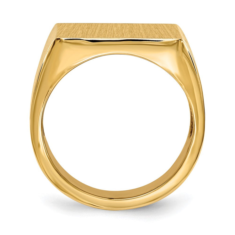 14K Yellow Gold 17.5x16.5mm Open Back Mens Signet Ring