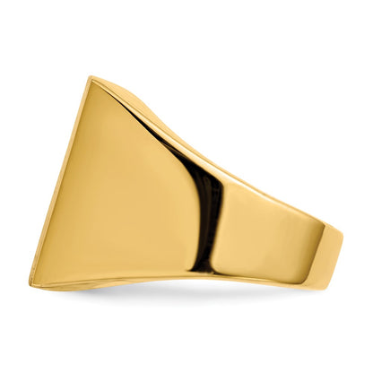 14K Yellow Gold 17.5x16.5mm Open Back Mens Signet Ring
